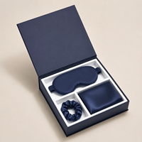 Ensemble 100% pure soie de mûrier, taie d'oreiller et masque de nuit en soie brodée sur mesure, et chouchou en soie.