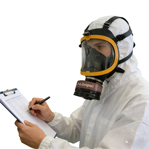 หน้ากากซิลิโคนแบบเต็มหน้าป้องกันฝ้า เลนส์กว้าง พร้อมแผ่นกรอง P-A-2 แบบใช้ซ้ำได้ 3 ชั้น สำหรับป้องกันแก๊สพิษอินทรีย์ ไอระเหย และสารเคมี - Product Image 5