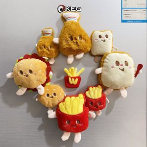 En gros, Aimants de réfrigérateur en peluche de la série Mini Fast Food, motifs Hamburger et Frites de dessin animé - Product Image 3