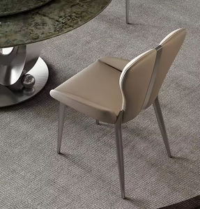 Chaise de salle à manger en cuir de style <span class=keywords><strong>scandinave</strong></span> moderne et minimaliste, chaise de salle à manger de luxe pour la maison - Product Image 4