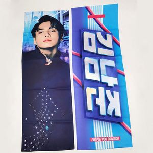 Wholesale Customized Towel Double Side Printing Suede Cheering Kpop Textile Slogan <b>Banner</b> - Product Image 1
