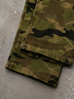 TOPSHOW Pantalon de travail camouflage personnalisé pour homme, coupe oversize évasée, en toile de canard et jean, style streetwear, avec fermoir de pompier