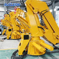 Grue de quai articulée marine à commande PLC, 1-4 tonnes, hydraulique à l'huile, pour bateau d'accompagnement, fabrication directe usine en Chine