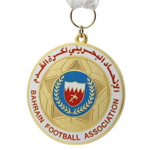 Medalhas e troféus de futebol, medalhas e troféus personalizadas 3d vazio para ginástica e futebol, cor dourada esportes redondos