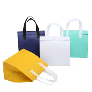 Wholesale Milk Tea Coffee Restaurant Non Woven Tote Disposable Insulation Takeaway Bags Food Packaging