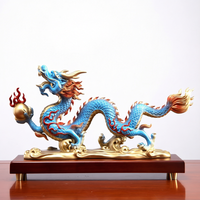 Statue de dragon en bronze sur mesure, finition laiton antique, grande sculpture de jardin chinoise, technique de moulage, fontaine d'eau