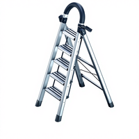 Échelle pliante multifonction en aluminium pour intérieur, design minimaliste, capacité de 150 kg, poids léger de 5 kg