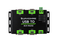 Convertisseur USB vers RS232 4 canaux isolé haute vitesse industriel Waveshare, puce FT4232HL, Linux/Windows/macOS/Android