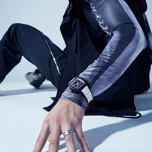 Người Đàn Ông Sang Trọng Củ<span class=keywords><strong>a</strong></span> Đồng Hồ Cơ Khí 42Mm Thùng Skeleton Sáng Vuông Thiết Kế Chất Lượng Cao Thép Không Gỉ Ban Nhạc Mới Thương Hiệu Hot Bán - Product Image 4