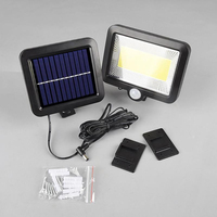 Lampe murale solaire à LED COB 100 120 avec détecteur de mouvement, pour intérieur ou extérieur, avec câble de 3 mètres