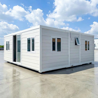Maison conteneur préfabriquée de luxe extensible 20 pieds 40 pieds aux normes locales, maison préfabriquée en acier léger avec salle de bain, maison portable