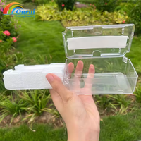 Caja de Reloj Transparente en Forma de Ataúd, Pequeña, en Existencia, Personalizable, Material de PVC Ecológico