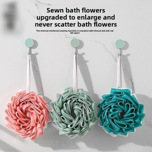 Moderna Toalla de Baño de Doble Capa con Diseño Floral de Encaje, Función de Burbujas en la Espalda, Herramienta de Frotamiento de Doble Capa, Material de Poliuretano - Product Image 5