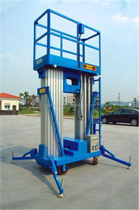 6-16 मीटर हल्के एल्यूमीनियम मिश्र धातु लिफ्ट प्लेटफॉर्म उच्च गुणवत्ता वाले हाइड्रोलिक वर्टिकल डबल मस्ट मैन लिफ्ट - Product Image 2