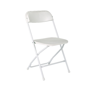 Silla Plegable de Plástico Blanca con Estructura Metálica Resistente para Interiores, Oficina, Comedor al Aire Libre, Playa, Entretenimiento, Fiestas, Bodas y Eventos - Product Image 2
