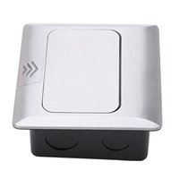 Prise de sol encastrée en alliage d'aluminium avec 2 prises de courant britanniques et un port de données RJ45 CAT6 pour usage professionnel