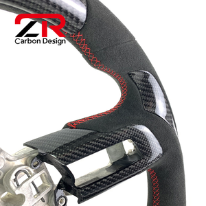 Volant sport en fibre de carbone et daim pour Ford <span class=keywords><strong>Mustang</strong></span> GT500 GT350 S550 2015-2023 5.0L GT <span class=keywords><strong>V8</strong></span> 350 500 Shelby - Product Image 3