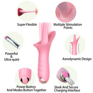 Giocattolo del sesso femminile vibratore lingua che lecca il giocattolo del sesso di stimolazione del clitoride del punto G per il sesso della ragazza delle donne - Product Image 3
