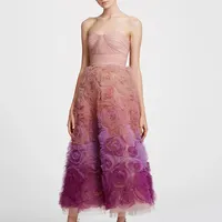 Эксклюзивный дизайн, изготовленное на заказ женское платье для выпускного вечера, свадьбы, тюля с эффектом омбре