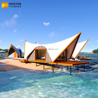 Hôtel flottant préfabriqué de luxe moderne de qualité marine, design modulaire, structure en acier galvanisé, villa flottante sur l'eau, maison flottante
