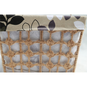 Paniers de rangement tissés rectangulaires en tissu de coton, organisateur domestique pour vêtements et linge - Product Image 4