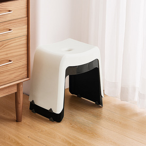 Tabouret en plastique Zhenying ZY blanc pur 8036-8037 pour la maison, la salle de bain et le salon - Product Image 4