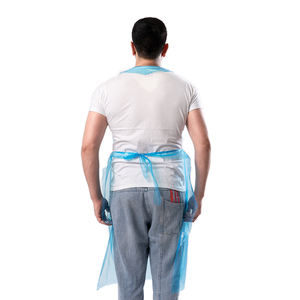 Gıda hizmeti çalışma aşınma polietilen PE boyun ağır tek kullanımlık laboratuvar koruyucu PPE önlükleri - Product Image 3