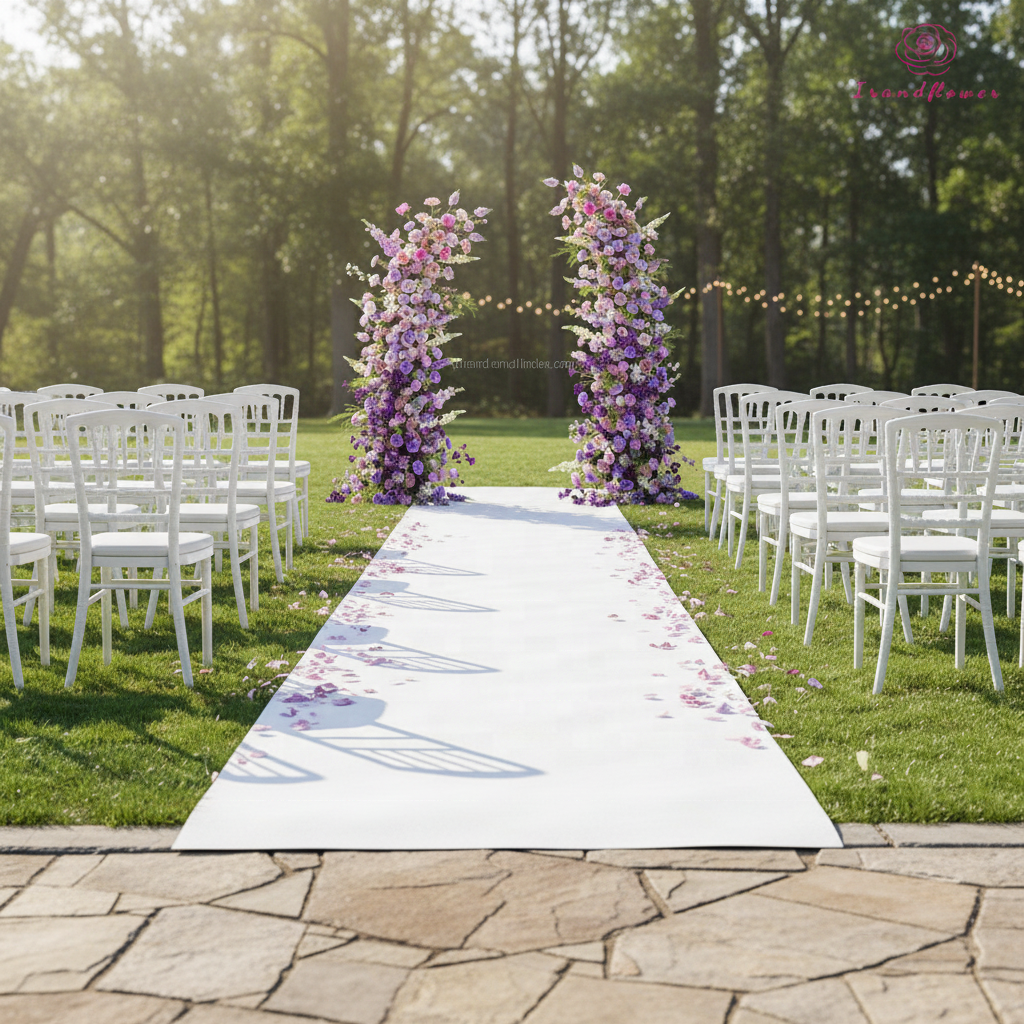 enchanted pink and purple flower arch