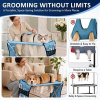 Hamac de toilettage pour petits chiens avec support, hamac de bain pliable pour chiens et chats, pour le bain et les soins quotidiens