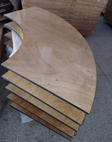Table de salle à manger pliante traditionnelle en contreplaqué en forme de serpent de 48 pouces pour hôtel, extérieur et mariage