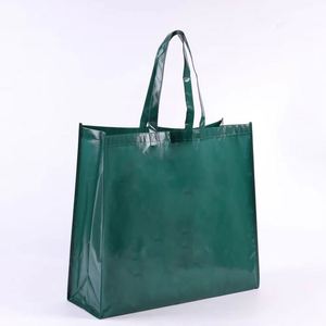 Sac de shopping réutilisable écologique personnalisé en PP laminé non tissé avec poignée en corde, style pliable avec logo pour une utilisation en extérieur - Product Image 1