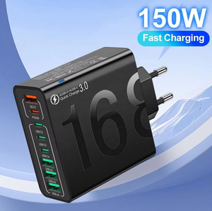 Chúng tôi cắm 150W USB Muti 8 cổng 4A + 4C nhanh chóng sạc PD tường điện thoại di động Adapter cho iphone16 15 14 Pro Xiaomi Samsung OnePlus - Product Image 6