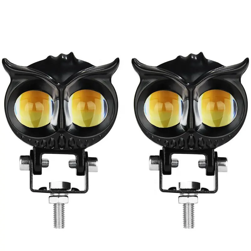 CQJB-faro LED para motocicleta, luz de 23W, foco de dos colores, modificado para vehículo todoterreno
