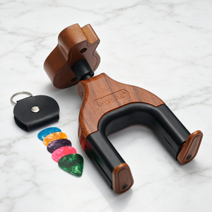 Soporte de Pared para Guitarra con Forma de Guitarra, de Madera Maciza, con Bloqueo Automático y Logotipo Personalizado, con Soporte para Púas, para Guitarra Acústica, Eléctrica y Bajo - Product Image 2