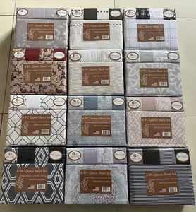 Nhà máy giải phóng mặt bằng giá rẻ tấm ga trải giường 6 mảnh sẵn sàng để tàu 100% tấm ga trải giường Polyester thiết lập trong kho - Product Image 3