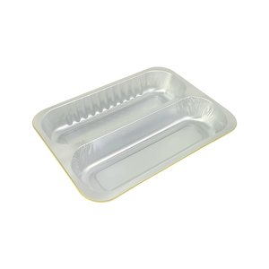 <span class=keywords><strong>Barquette</strong></span> en <span class=keywords><strong>aluminium</strong></span> dorée de 3500 ml à <span class=keywords><strong>2</strong></span> <span class=keywords><strong>compartiments</strong></span>, épaissie, résistante à la chaleur, jetable, double grille, pour poisson grillé et barbecue - Product Image 2
