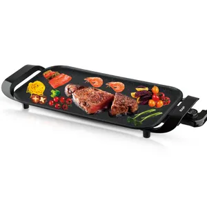 Novo elétrico interior Grill coreano churrasco 1800W granito pedra antiaderente grelha plana