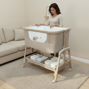 Joli 3 en 1 nouveau-né berceau réglable Portable à côté <span class=keywords><strong>de</strong></span> moi <span class=keywords><strong>lit</strong></span> bébé en bois comme cadre luxe bébé berceau chevet dormeur - Product Image 1