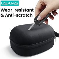 Tas Headset USAMS ZB292 Hard Case Besar, Tas Penyimpanan Headphone EVA, Tas Penyimpanan Aksesoris Portabel untuk Perjalanan, Tas Jinjing