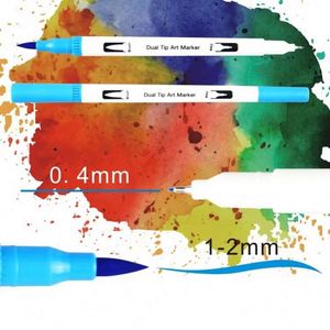 Brand 60 Colours Brush Marker <b>Pens</b> Plastic Holder Paper Tube Package Set Dual Tip 0.4mm Watercolor Fineliner Art Painting <b>Pen</b> - Product Image 4