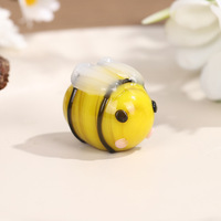 Ornement animalier en verre artisanal, mini abeille jaune, cadeau pour amis, souvenir de voyage pour la maison ou le bureau