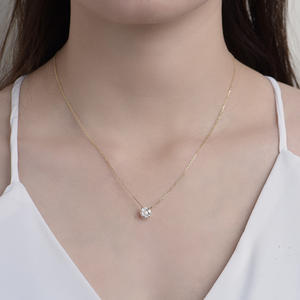 KUOLOLIT HK – collier en or rose 10K pour femmes, diamant Moissanite naturel, pendentif de fiançailles, bijoux fins - Product Image 6