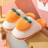 Chaussons d'intérieur doux et antidérapants en coton peluche pour femme, style coréen mignon, bout fermé, collection automne-hiver