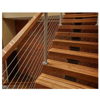 Offre Spéciale en usine Design moderne intérieur Mono Stringer escalier appartement escalier bande de roulement contremarche en bois massif U L forme escalier