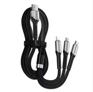 Tùy Chỉnh 240W 3 Trong 1 Nylon Bện Sạc Pd 1.2M Loại C Dữ Liệu Nhanh Chóng USB Sạc Logo Cable Đối Với Apple Android Quà Tặng Khuyến Mãi - Product Image 1