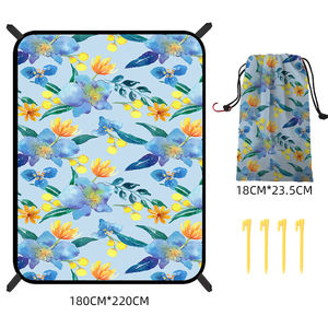 Popular plástico reciclado patrón personalizado impermeable <span class=keywords><strong>Anti</strong></span> Sands Beach Mat para Camping Picnic - Product Image 5