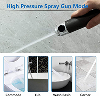 Pommeau de Douche Mural ABS Chromé Haute Pression Simple, 3 Modes de Jet Réglables, Brosse de Massage, Filtre, Robinet de Douche pour Salle de Bain