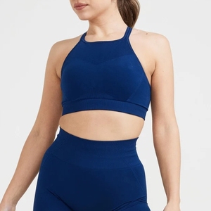 Soutien-gorge de <span class=keywords><strong>sport</strong></span> à bretelles croisées pour la course et le fitness, avec découpe au dos - Product Image 4