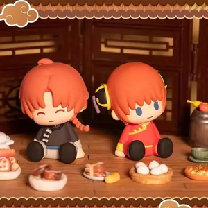 ตุ๊กตา10ชิ้น/เซ็ต Bandai รุ่นกล่องคนตาบอดของแท้ <span class=keywords><strong>Gintoki</strong></span> shinpachi Kagura Hijikata EX cashapon ท่านั่งตุ๊กตา Q-Version - Product Image 6