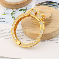 Style Hip Hop Hommes Mode Glacé Menottes Design Plaqué Or Bracelets Bijoux Bracelet